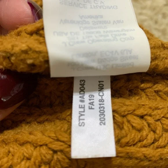 Madewell chunky knit sweater mock neck pumpkin spice button detail SZ S - Picture 10 of 11